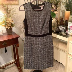 Banana Republic 4 Dress ~ Grey Sleeveless Sheath Boucle Woven Fabric